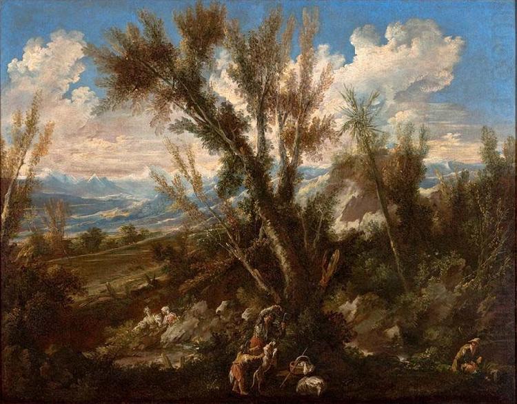 Alessandro Magnasco Landscape with Shepherds oil painting picture